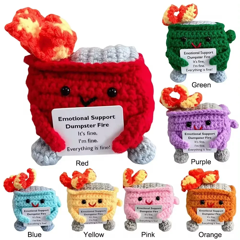 

Emotional Support Dumpster Fire,Handmade Crochet Emotional Support Dumpster Fire,Adorable Emotional Support Dumpster Fire Doll