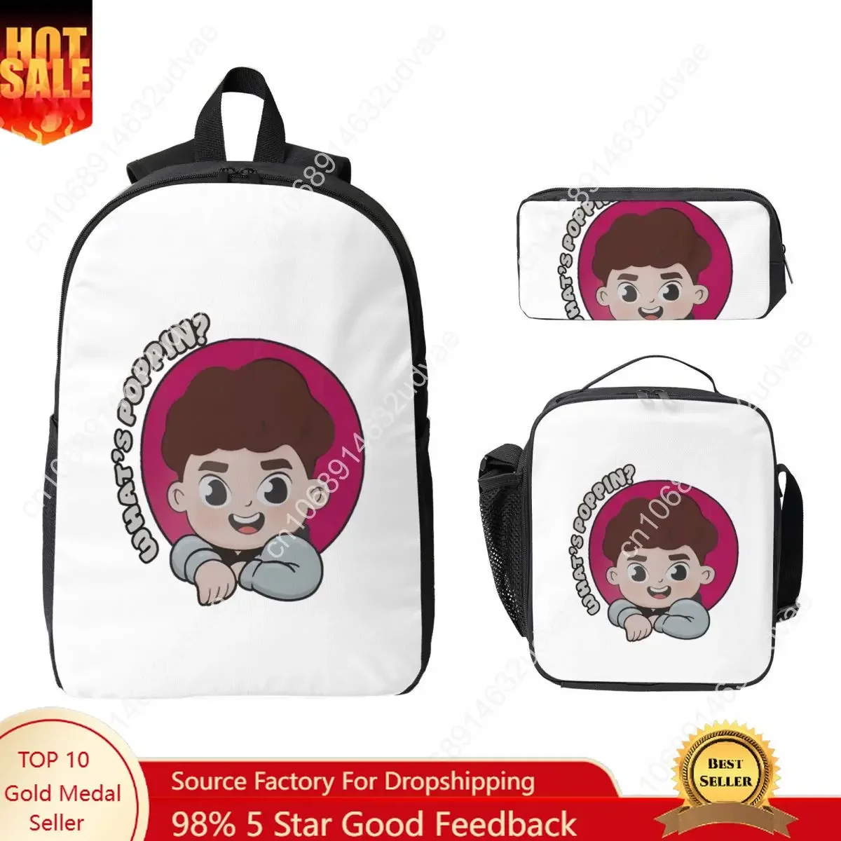 Caylus Backpack Student Boys Girls BookBag School Bag Computer Shoulder Bags 3ps Insulated Lunch Bag Pencil Case