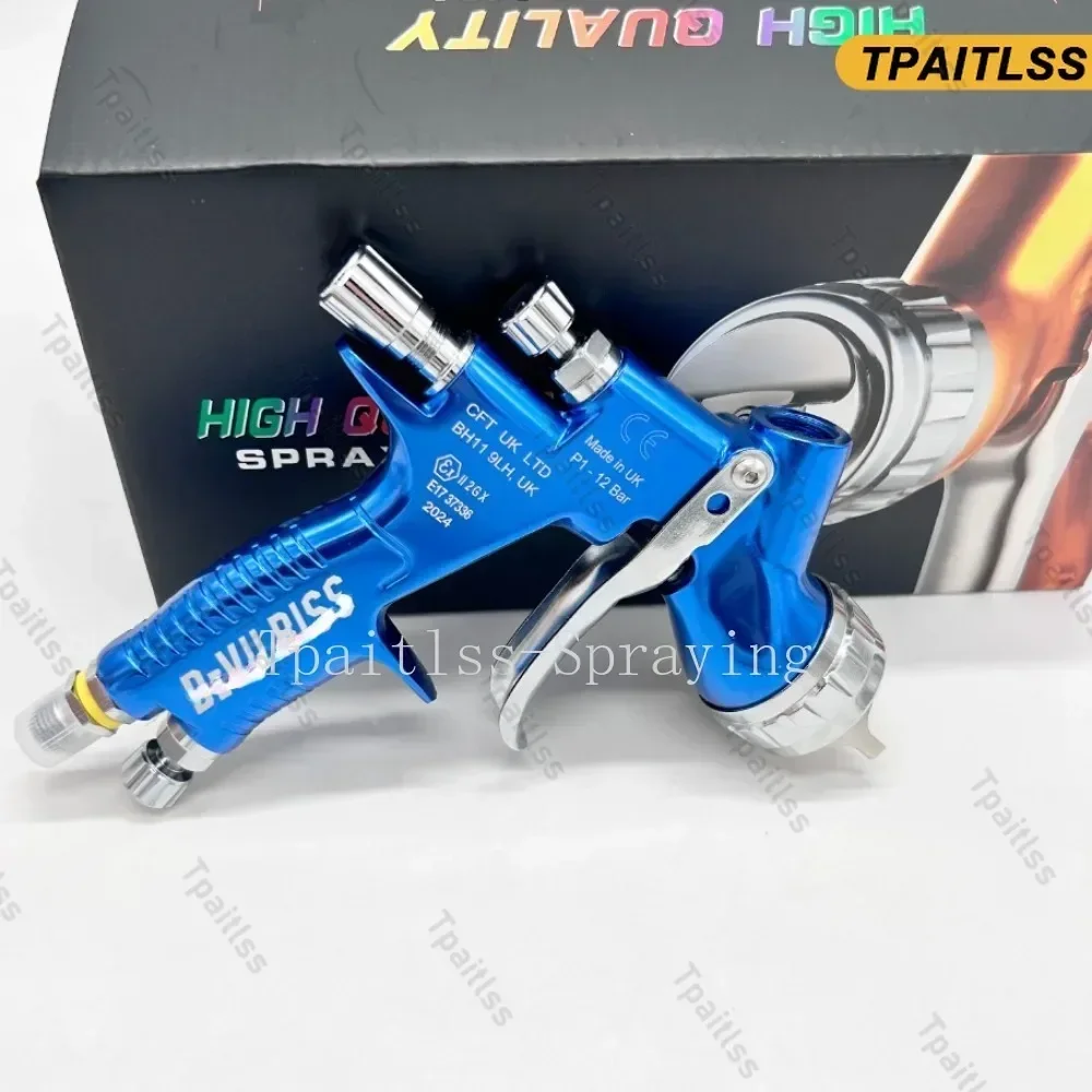 Imagem -04 - Pro-pistola de ar à Base de Água Aerógrafo Pintura Azul 1.3 mm 1.8 mm Bico 600ml Copo de Mistura Te20 T110 gt