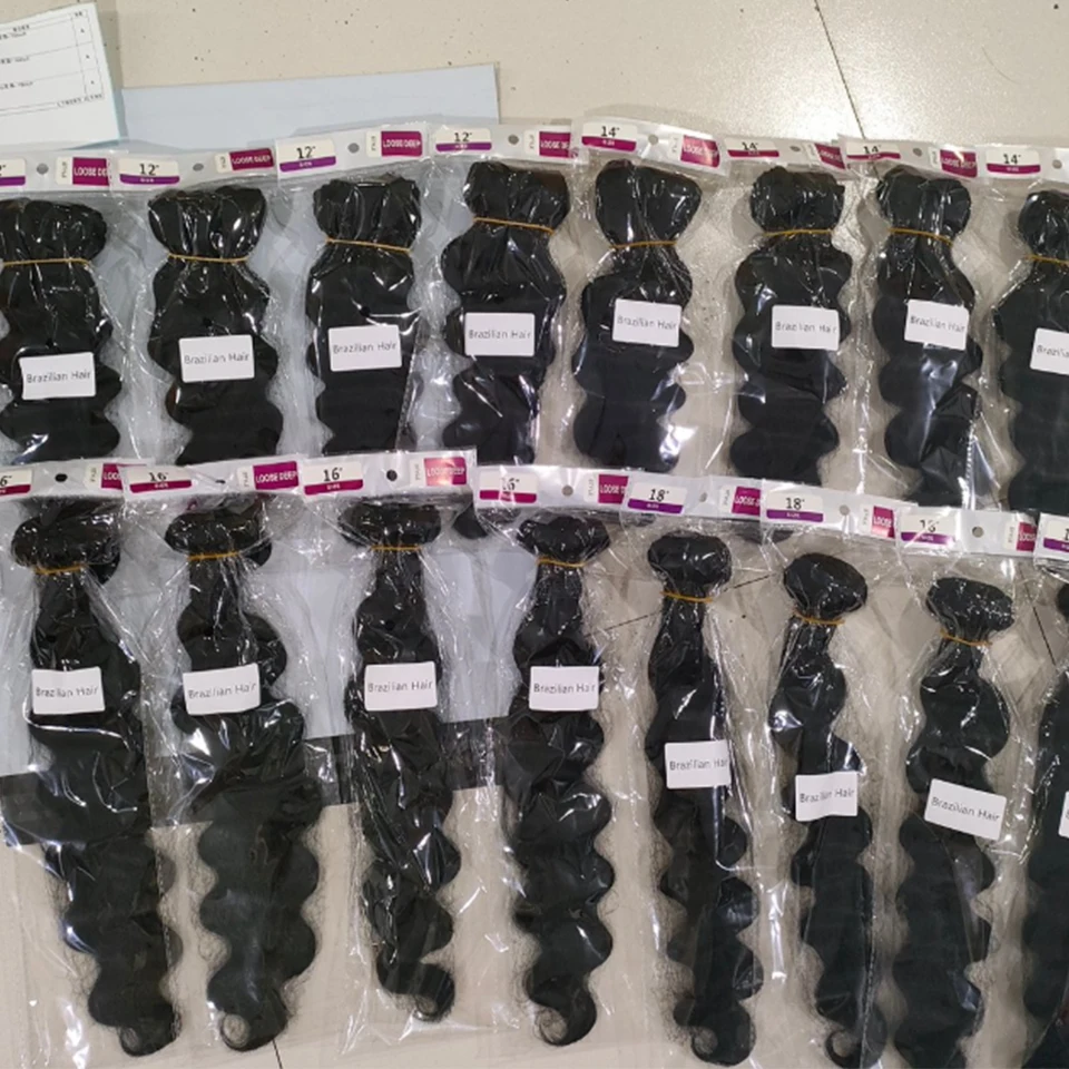 Loose Deep Wave Bundles Human Hair Brazilian Human Hair Bundles Unprocessed Raw Double Weft Human Hair Extensions Natural Color Bundles Weaves 2/3/4Bundles Deals For Women Daily Use Birthday Holiday Gift Kpop Popular Hairstyles