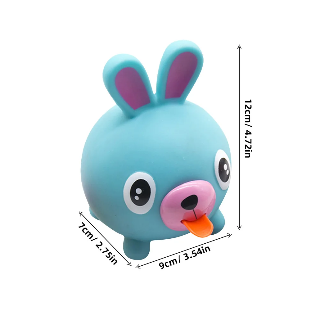 Mini Squeak Rabbit Sensory Squeeze Animal for Kids Anxiety Relief Decompression Fidget Plaything Squeeze Toy Tongue