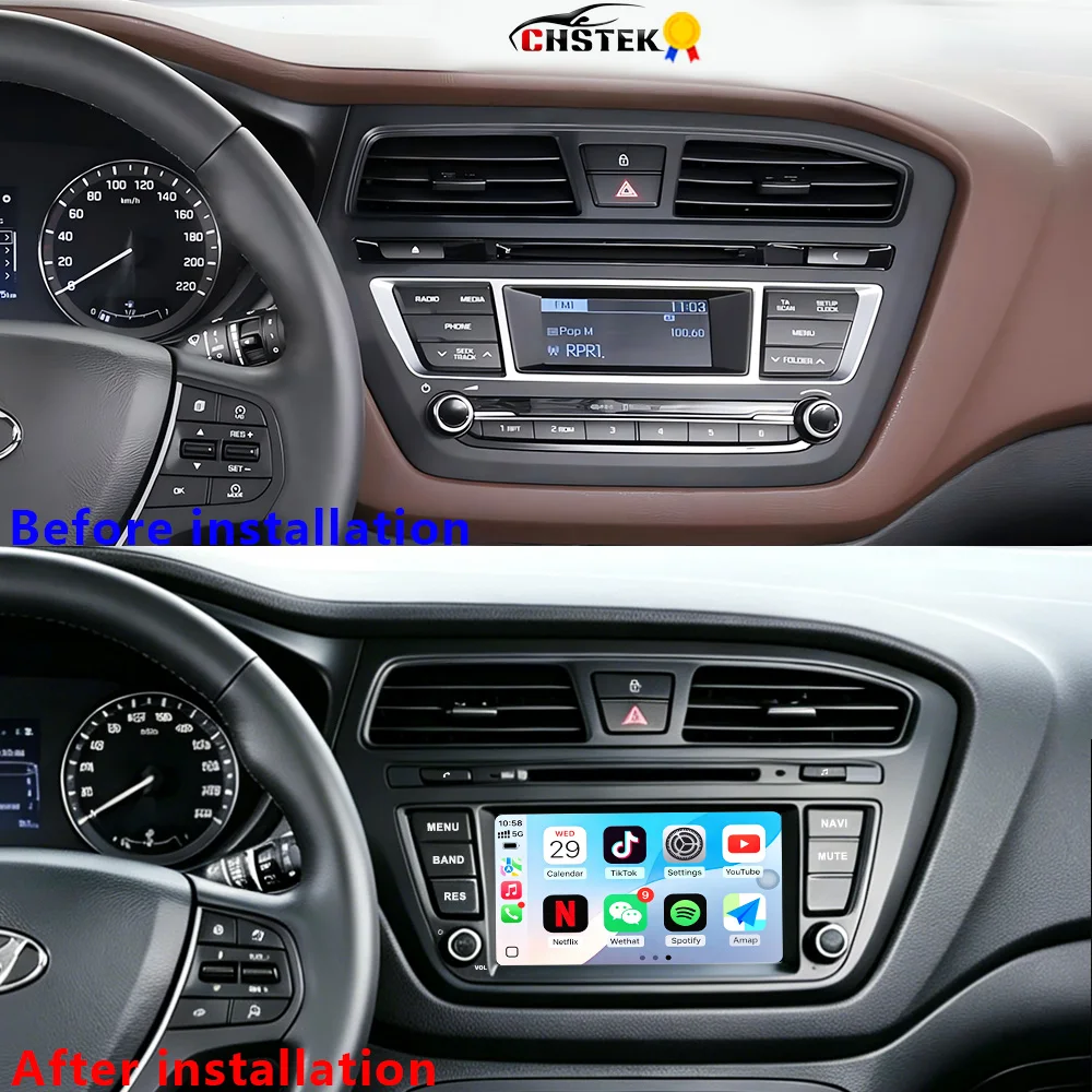 CHSTEK Android 14 Carplay Autoradio für Hyundai I20 II GB Elite 2014-2018 Multimedia Autoradio WIFI 4G GPS DSP Player Head Unit