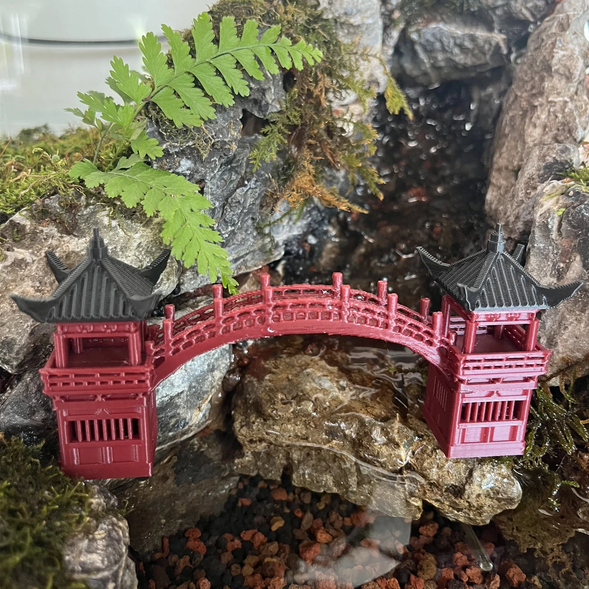 Long Landscape Landscaping Ornaments, Rockery Bridge, Fish Tank, Courtyard, Bonsai Study, Ancient Architecture, DIY Model