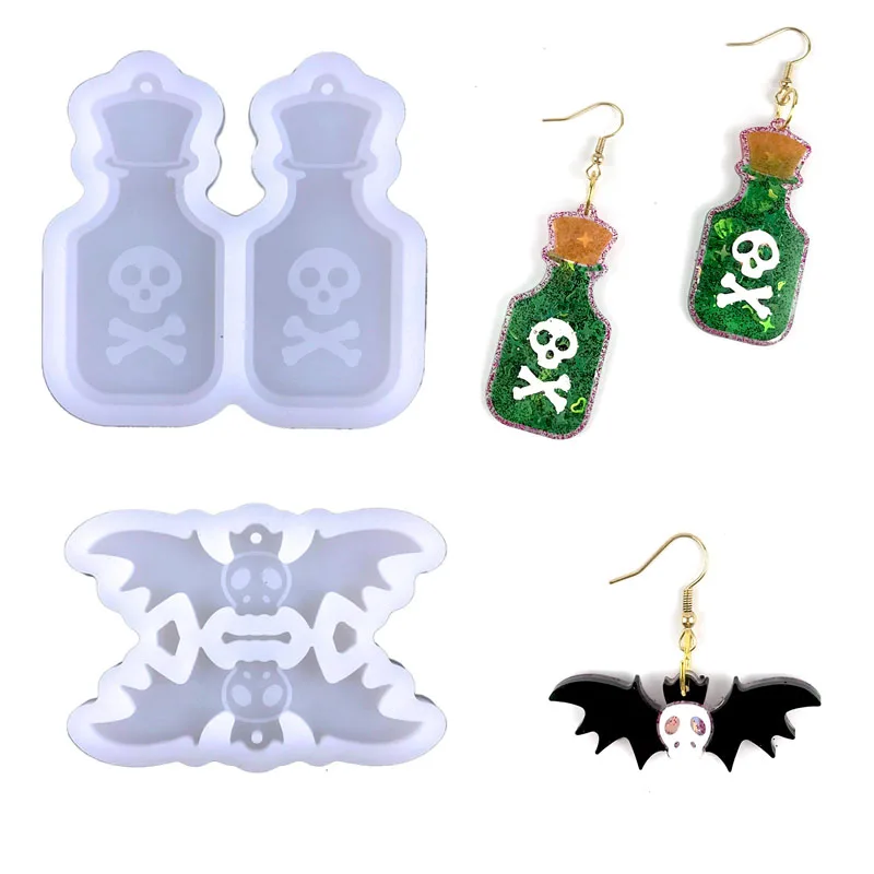 DIY Halloween Series Earring Poison Shaped Silicone Epoxy Resin Mold Resin Molds Jewelry Tools