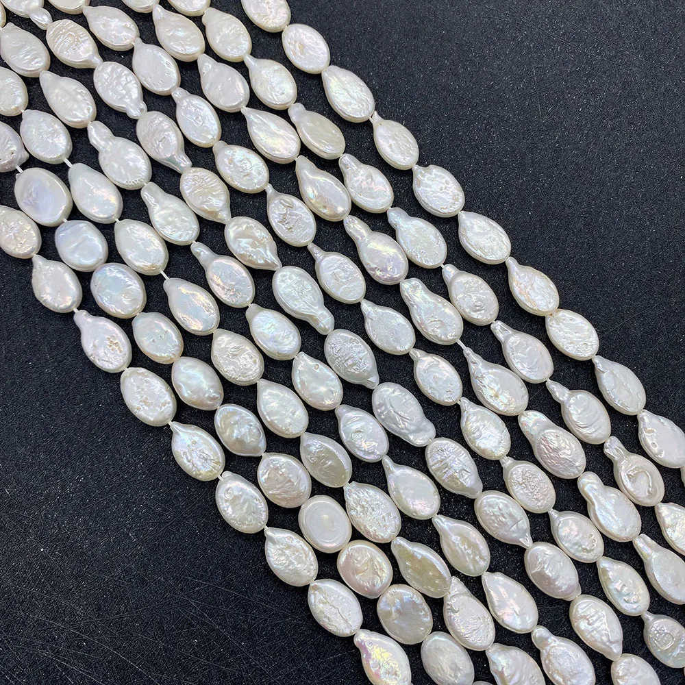 

White Natural Freshwater Pearls Oval Shaped Baroque Beads Jewelry Making DIY Necklace Bracelet Accessories Gift Charms