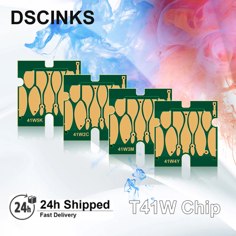 Versión UE T41W2-T41W5 Chip de cartucho de tinta para impresora Epson T3470 T5470 T3475 T5475 chip único