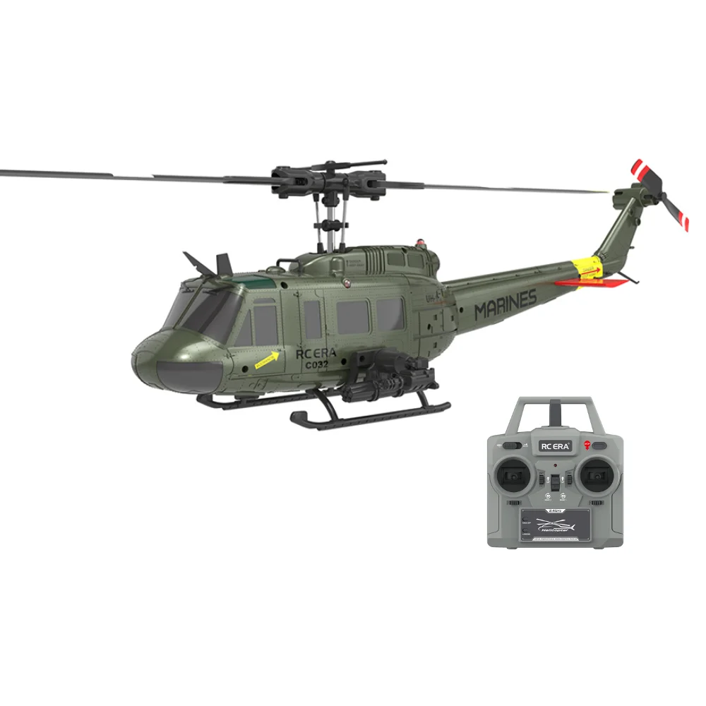 

RC ERA C032 UH-1 2.4G 6CH 1:48 Scale Huey Altitude Hold Optical Flow Positioning TOF Altitude Hold Flybarless RC Helicopter RTF