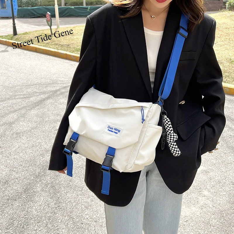 

Trendy Ins Workwear Style Crossbody Bag Women's 2022 New Japanese Casual Large Capacity Student Messenger Bag Shoulder Bag