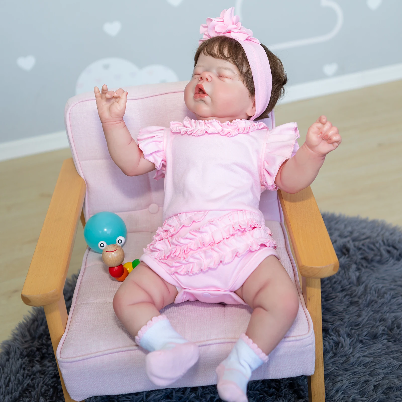 0〜3ヶ月の赤ちゃんのための55cmの芸術的な人形,リアルなalexis,柔らかくてかわいい,3dの肌,静脈,高品質の芸術的な人形