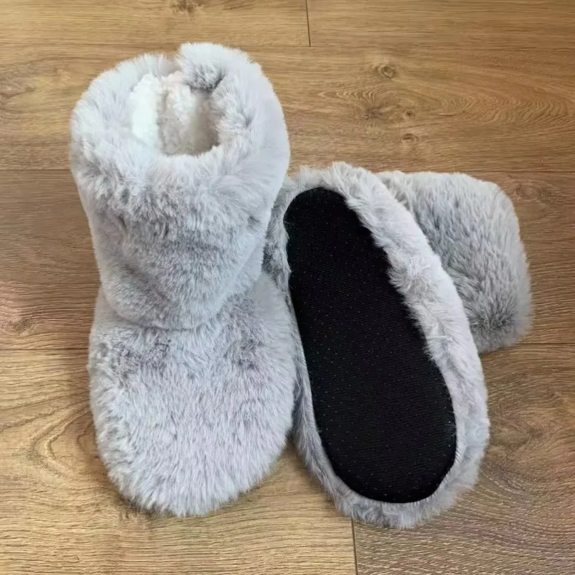 

Home Womens Slipper Boots Winter Fur Contton Warm Plush Indoor Flat Fuzzy Fluffy Female Room House Shoes Flip Flop Ladies Slide