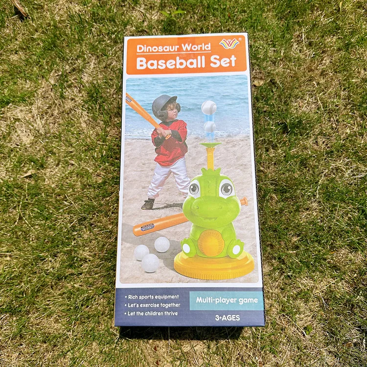 Set da baseball con dinosauro per bambini: giocattolo da gioco genitore-figlio per interni/esterni con 3 palline
