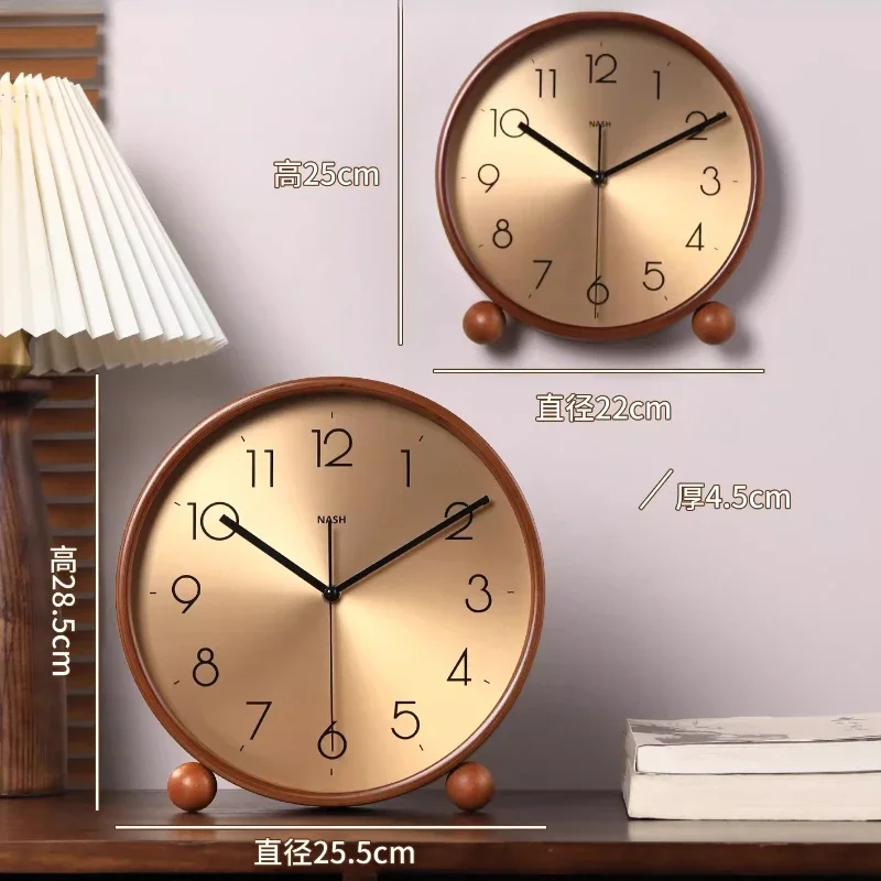 Vintage Light Luxury Solid Wood Clock Living Room New Home Pendant Clock Desktop Pendant Placement
