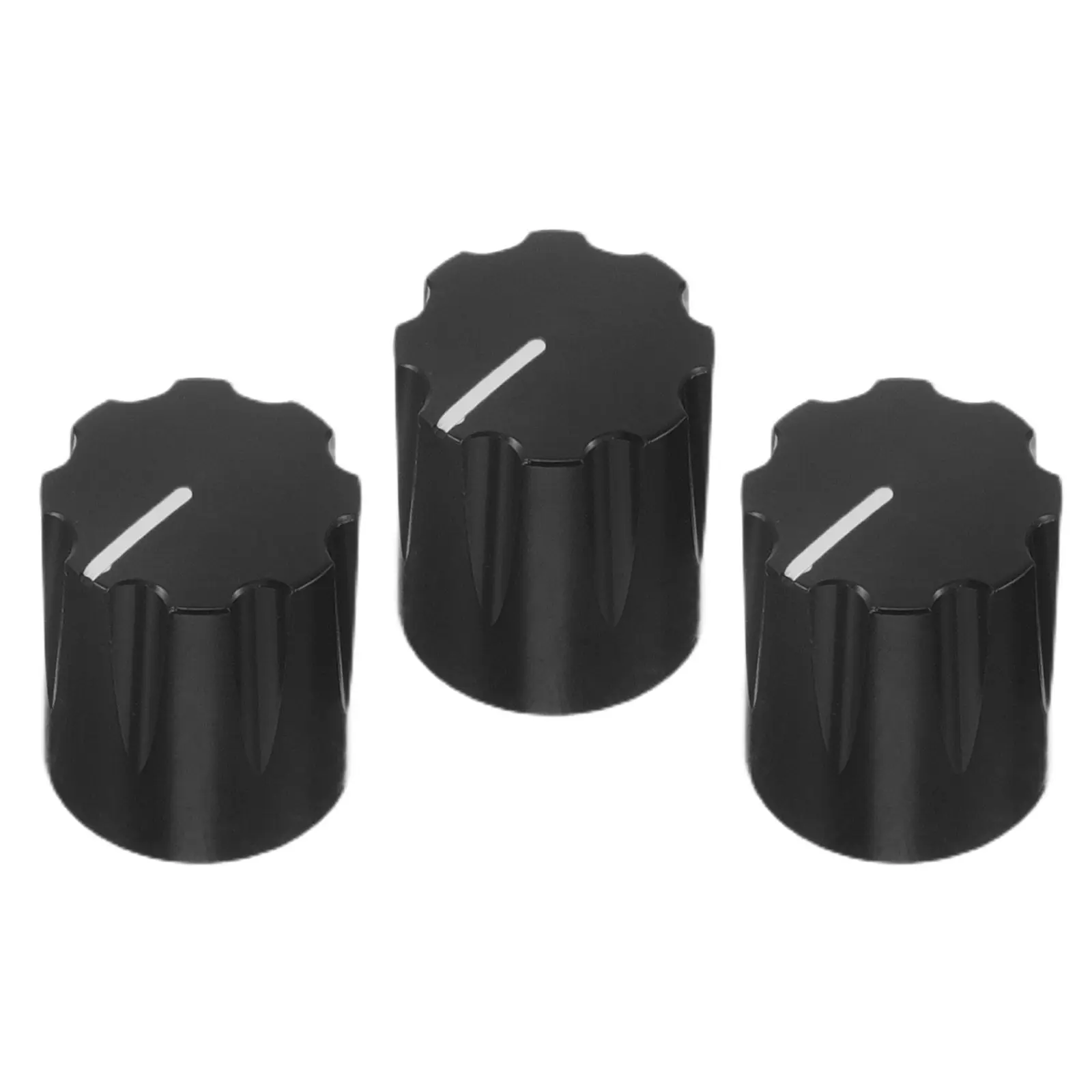 3Pcs Electric Guitar Potentiometer Knobs Black Metal Aluminum Alloy Replacement Volume Tone Control Amplifier Guitar Control