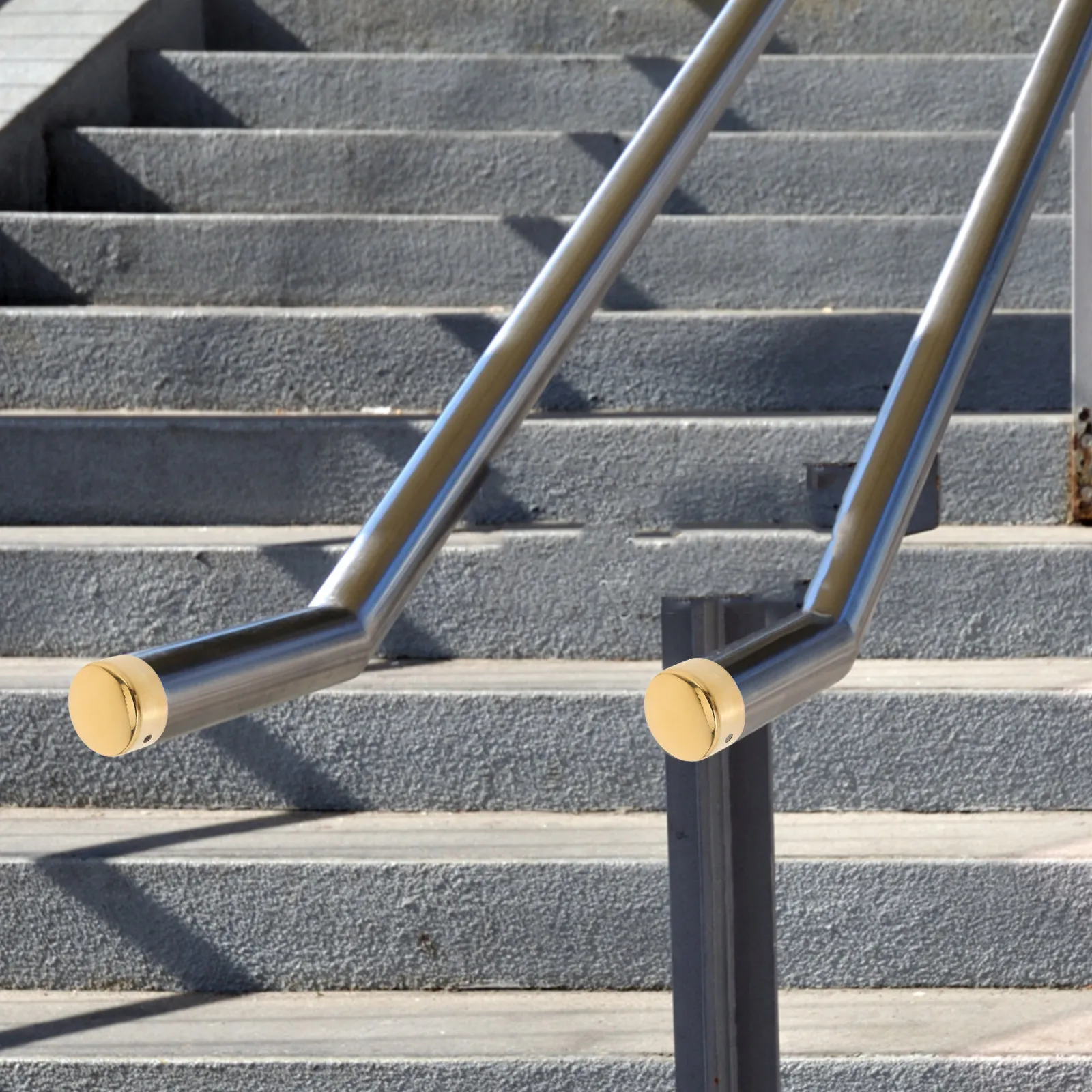 2Pcs Stainless Steel Handrail End Caps Round Staircase Steps Hand Rail End Cover Seamless Fixing Cover for Indoor Outdoor