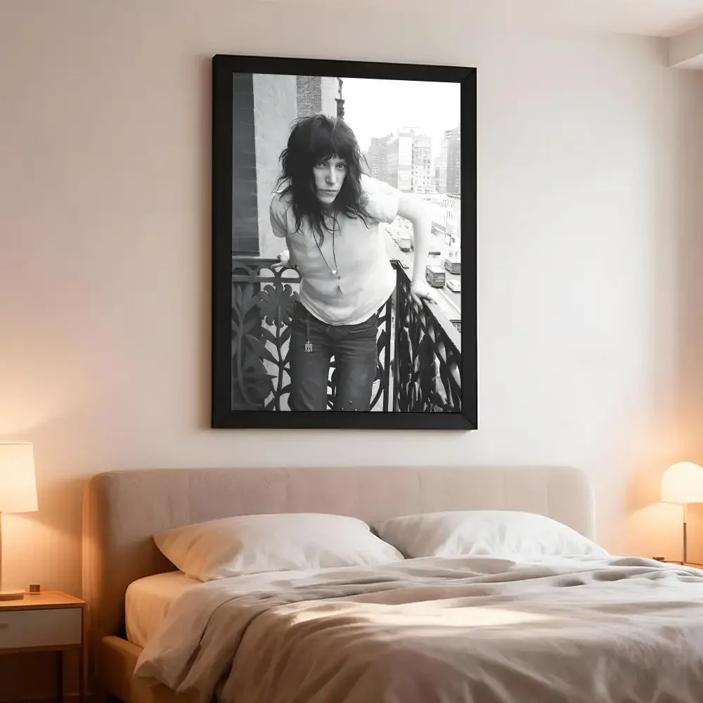 Singer Rock P-Patti Smith Poster Artistic Peel-Off Wall Decor, Indoor Outdoor Home Ornament for Collectors