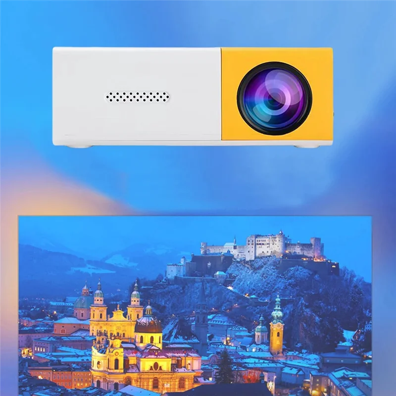 Mini projektor LED AA60-HD 1080P 400 lumenów Odtwarzacz multimedialny domowy 320X240 Mikroprojektor LED z pilotem US Plug