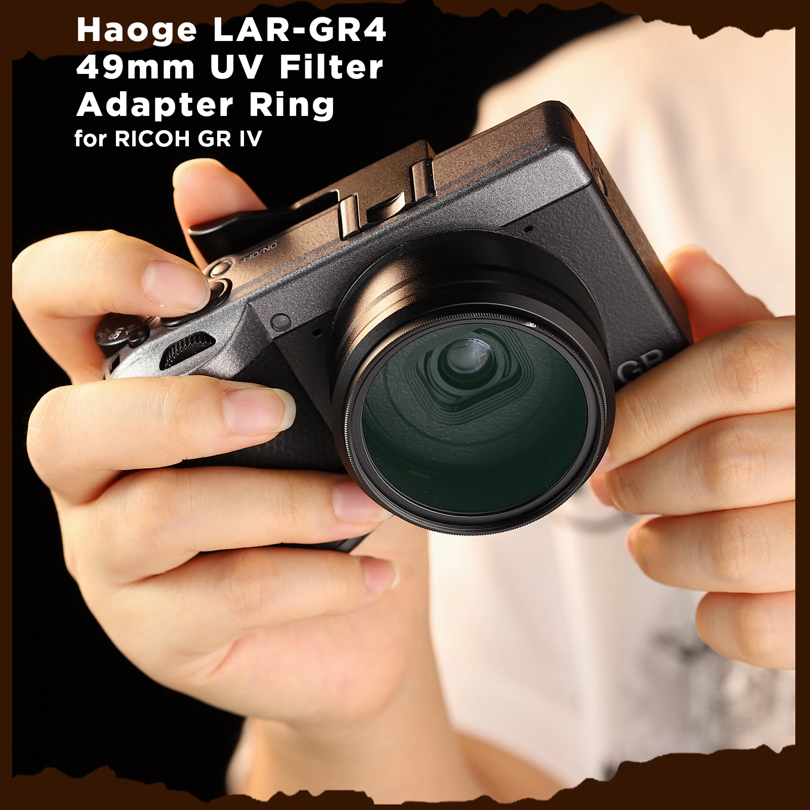Haoge ? bague d'adaptation de filtre d'objectif pour objectif d'appareil photo num�rique Compact RICOH GR IV gr4 pour objectif de Conversion large GT-2 GW4, remplace GA-3