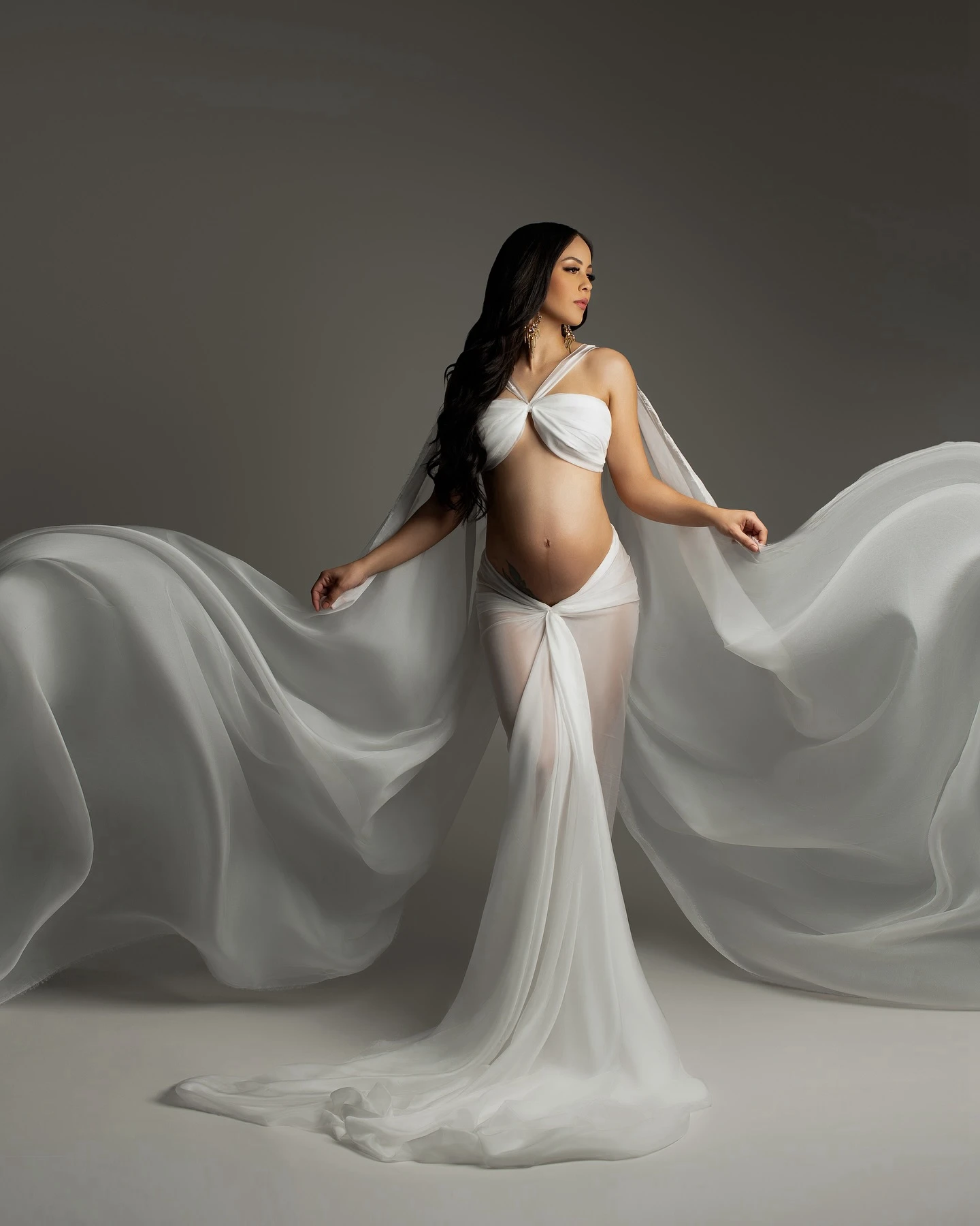 Sexy Halter Maternity Photography Gown Soft Convertible Multi Way Braces Dress Maternity Dresses Photo Shoot Tulle Dress For Wom