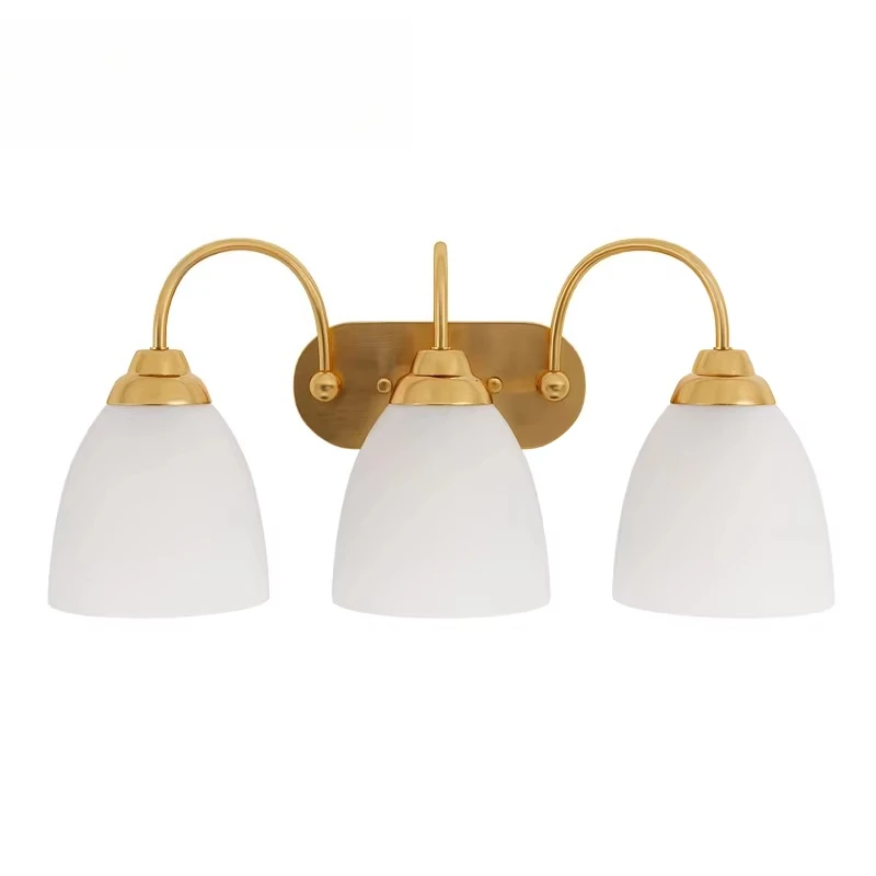 Modern indoor LED makeup light with frosted glass shade dimmable indoor lighting