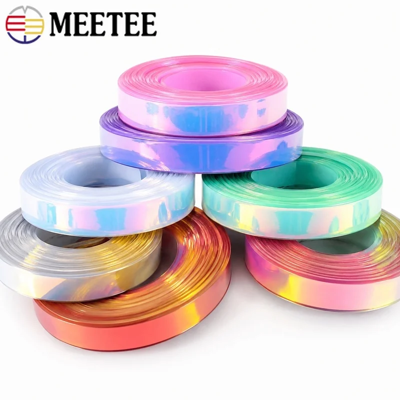 12mm 5-20M Shiny Silicone Rope PVC Flat Cord Reflective Ribbon Lanyard Keychain Bag Strap Handmade DIY Craft Supply Accessories