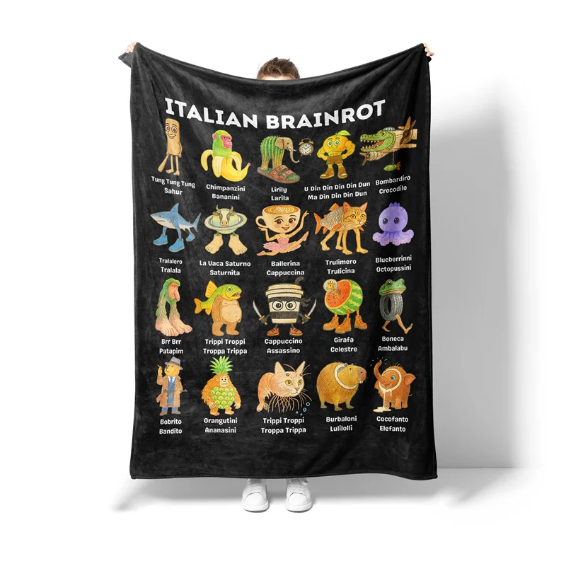 Aertemisi Italian Brainrot Character Tralalero Tralala Pet Blanket for Small Medium Large Dog Cat Puppy Kitten Couch Sofa Bed