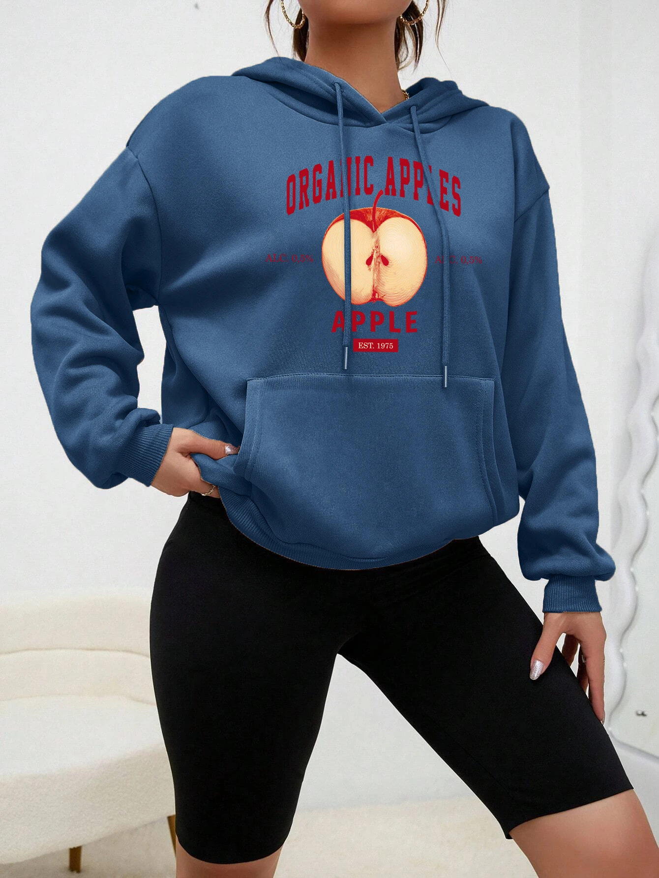 

Organic Apples Hooded Woman Fresh Fruit Hoodie Casual Soft Women Hoodies Fleece Spring Autumn Clothing