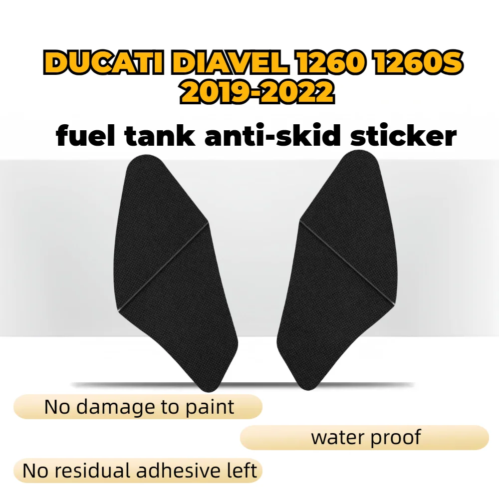 For DUCATI DIAVEL 1260 1260S 2019-2022 Anti slip fuel tank pad Side Knee Grip Decal Protector Pad Motorcycle Stickers