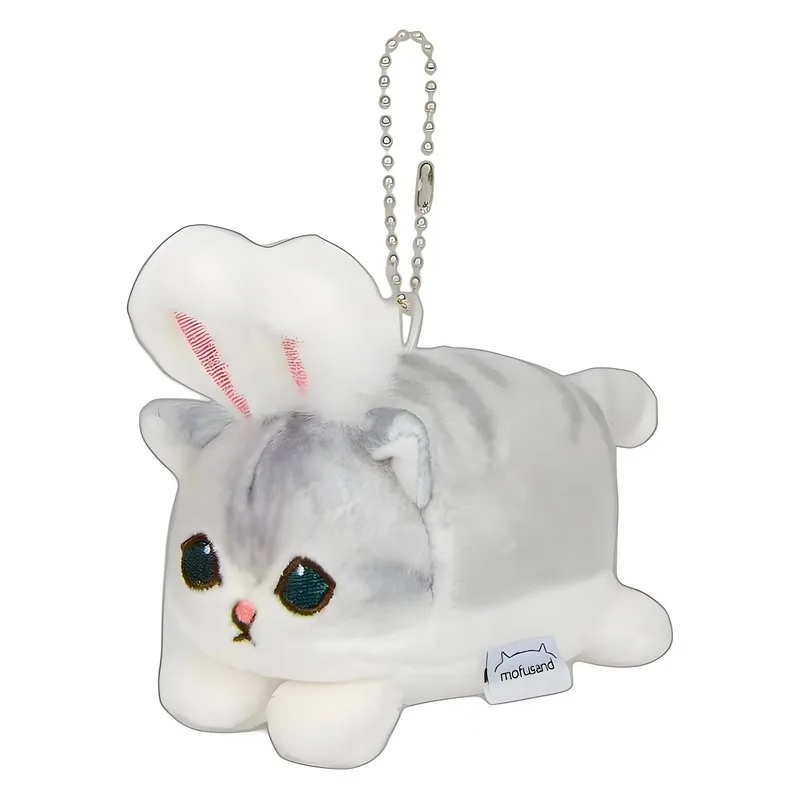 10 ซม.ของแท้ Mofusand ตุ๊กตาพวงกุญแจจี้การ์ตูน Shark Cat นอนลง Cross-Dressing Series กระเป๋าจี้ของขวัญวันเกิด