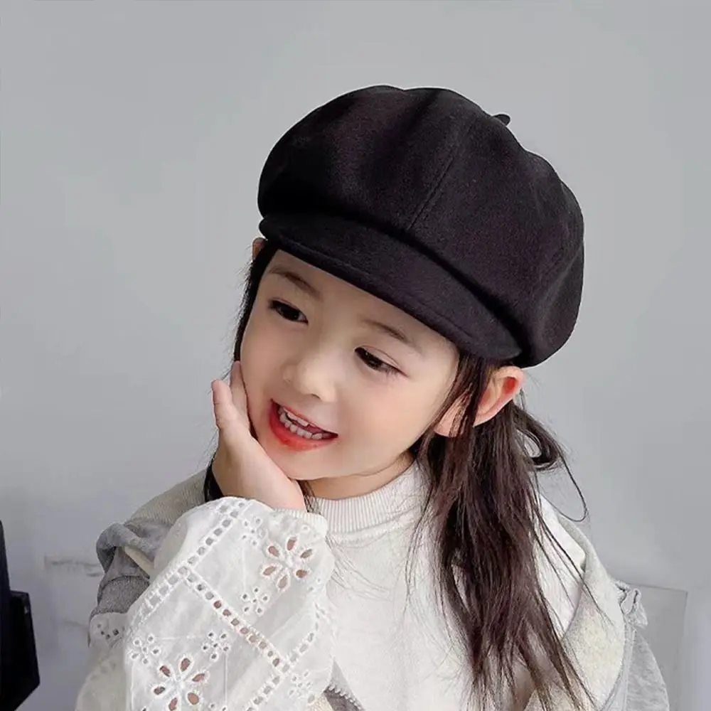 

Vintage Woolen Baby Beret Hat Warm Soft Children Newsboy Cap Cute Kids Berets Boys Girls