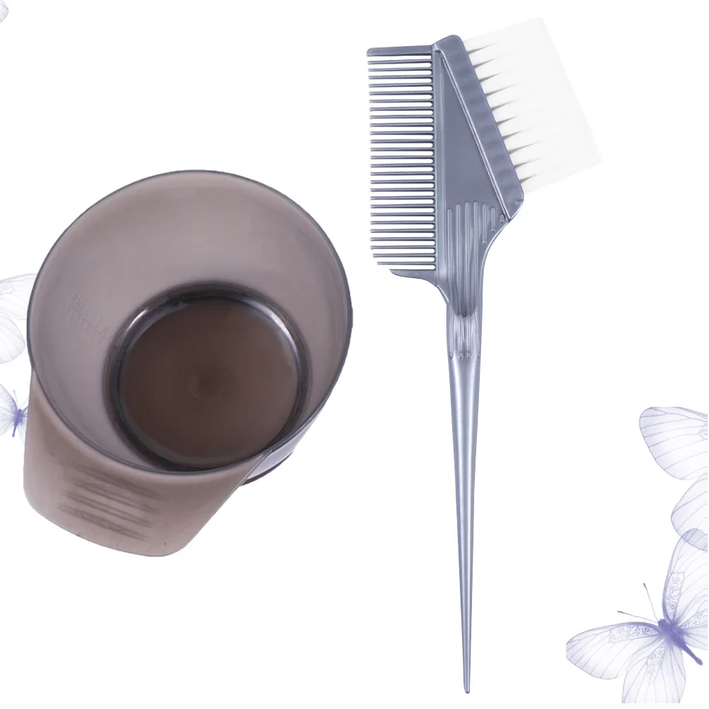 

2 шт. чаша для окрашивания волос с пластиковой ручкой, прочный незаменимый салон для домашнего использования, аксессуары для краски для волос «сделай сам», без беспорядка, окрашивание