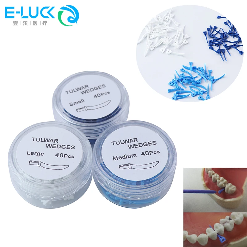 40pcs Dental Wedges Disposable Plastic Wedge Tooth Gap Wedge with Hole  Dentistry Medical Grade Dentist Lab Tools
