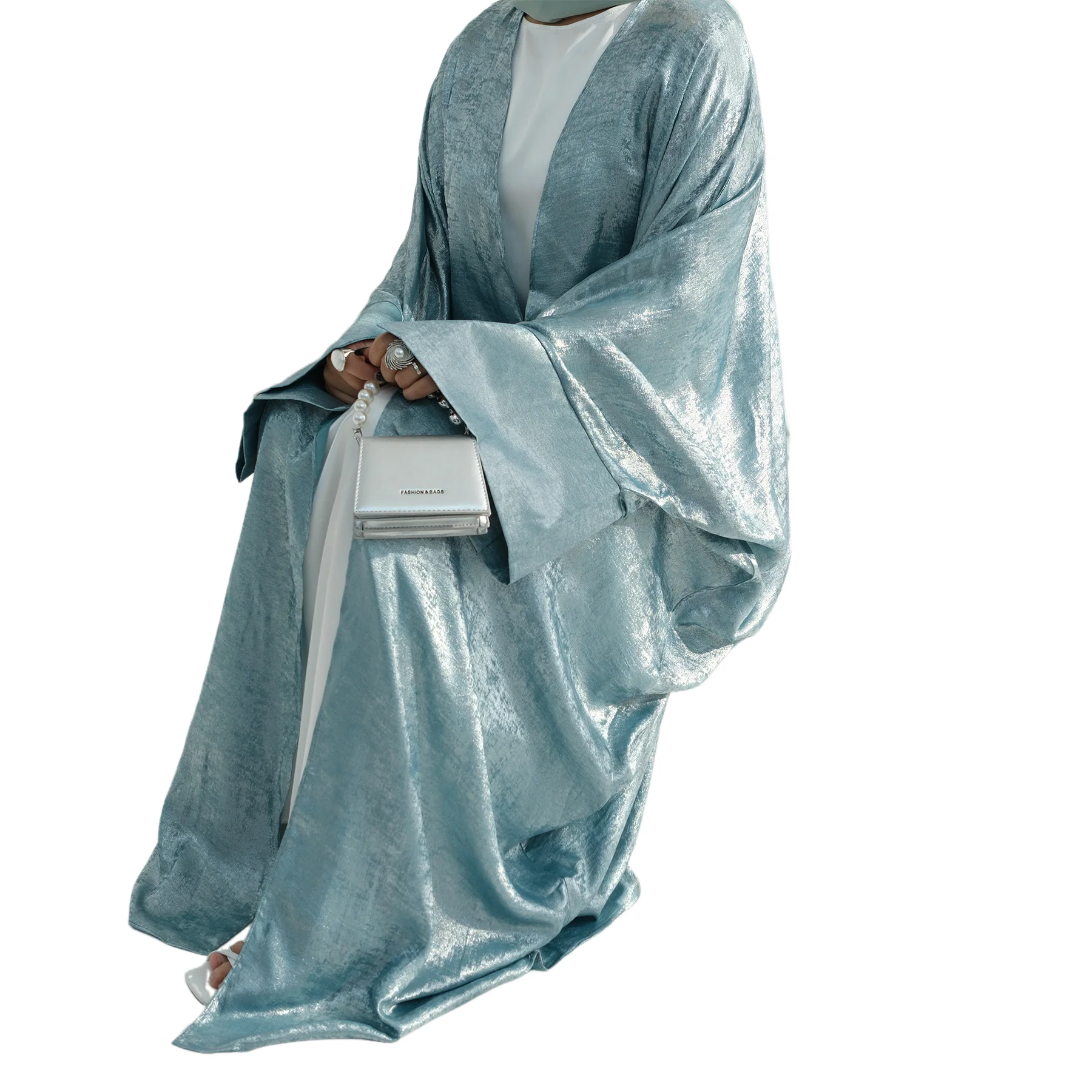 

Middle Eastern Arabic Open Kimono Cardigan Dubai Long-Sleeved Abaya Robe Dress Kaftan Turkey Islamic Femme Musulmane Kebaya Gown