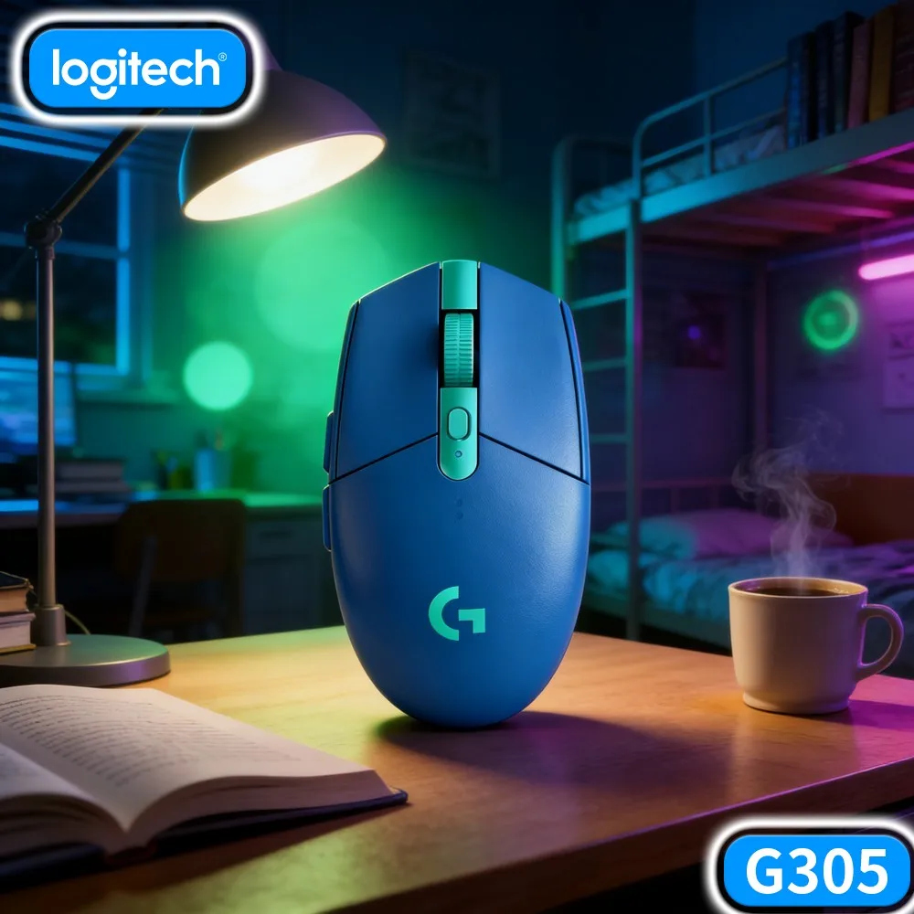 Logitech G305 LIGHTSPEED Game Mouse,HERO 12000 DPI Optical Sensor,6 Custom Buttons,250H Battery Runtime,Compatible PC Mac