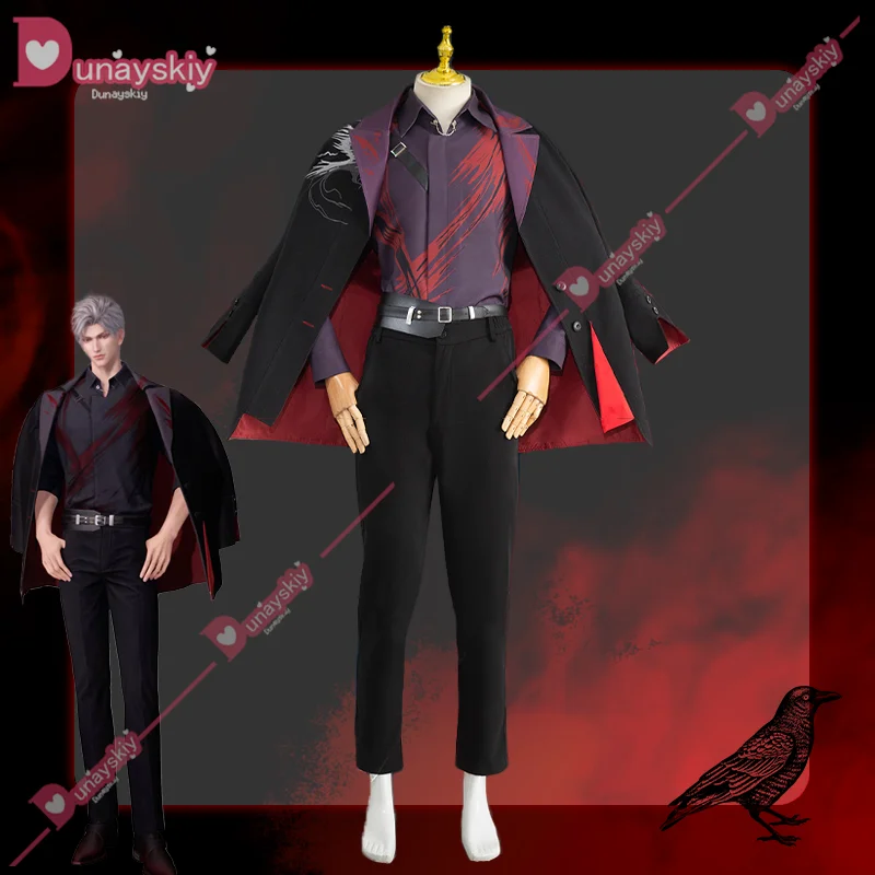 Game Love and Deepspace Sylus Qin Che Cosplay Costume Wig Grey Hair Short Wig Sylus's Lore Uniform Onychinus's Leader Trench