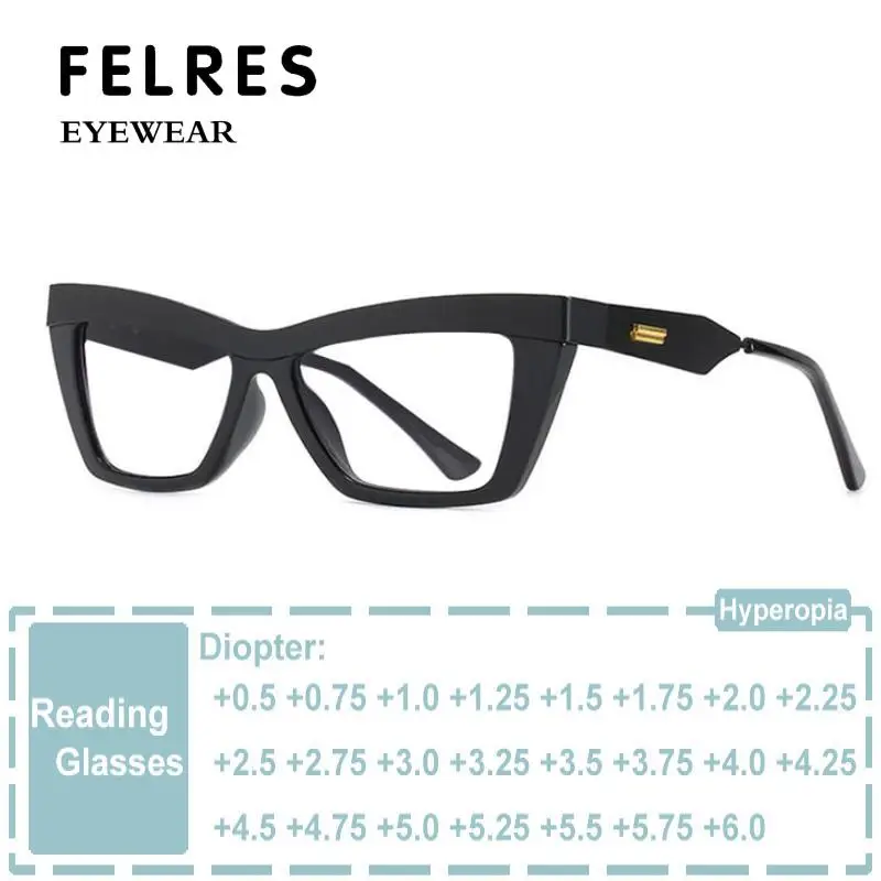 

Vintage Fashion Cat Eye Reading Glasses Prescription Women's Eyeglasses Presbyopia Decorative Eyewear Optical Magnifier