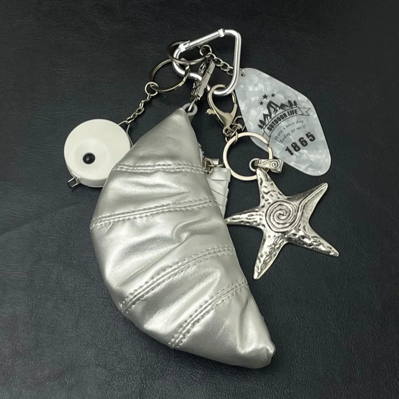 

Ретро круассан кулон кошелек для монет сумка для теннисной ракетки висит изысканная функция хранения сумка для пельменей дизайн ключевые аксессуары подарок