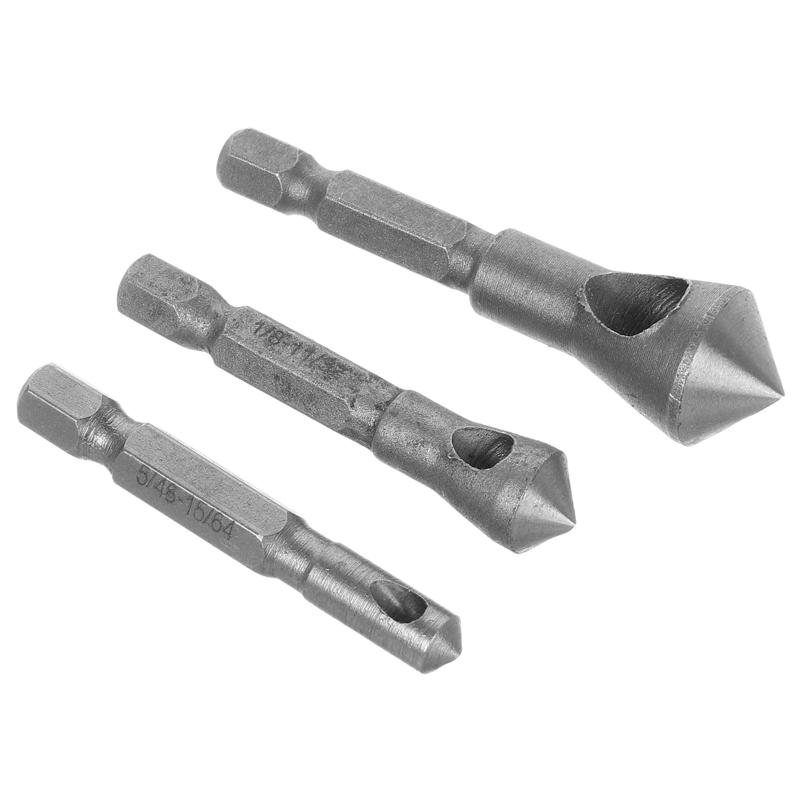 

3 Pcs Chamferer Countersink Deburring Metal Drill Bit External Tool High Hardness Rustproof Cobalt Steel Ideal Plastic Aluminum