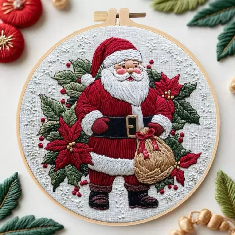 1-Weihnachtliches handbesticktes Materialpaket ist ein DIY-Materialpaket, das für Anfänger geeignet ist. Es verfügt über eine Reihe von Materialbausätzen – Detail 6