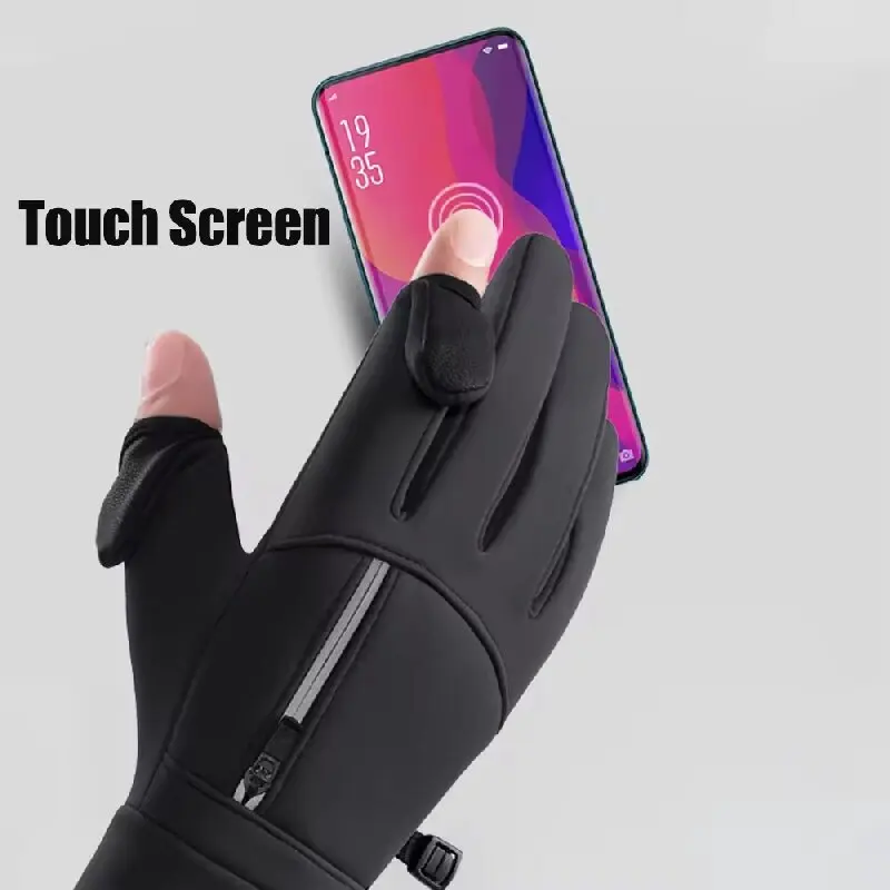 Winter Touchscreen Gloves Flip Back Windproof Cold Resistant Outdoor Sports Gloves For Men Women