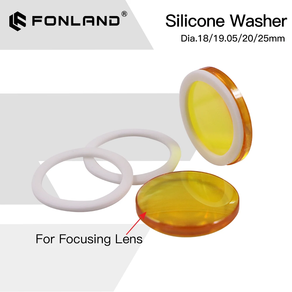 FONLAND Silicone Washer Dia.18 19.05 20 25mm Material fluoroplastic gaskets for CO2 Laser Focusing Lens Mirrors