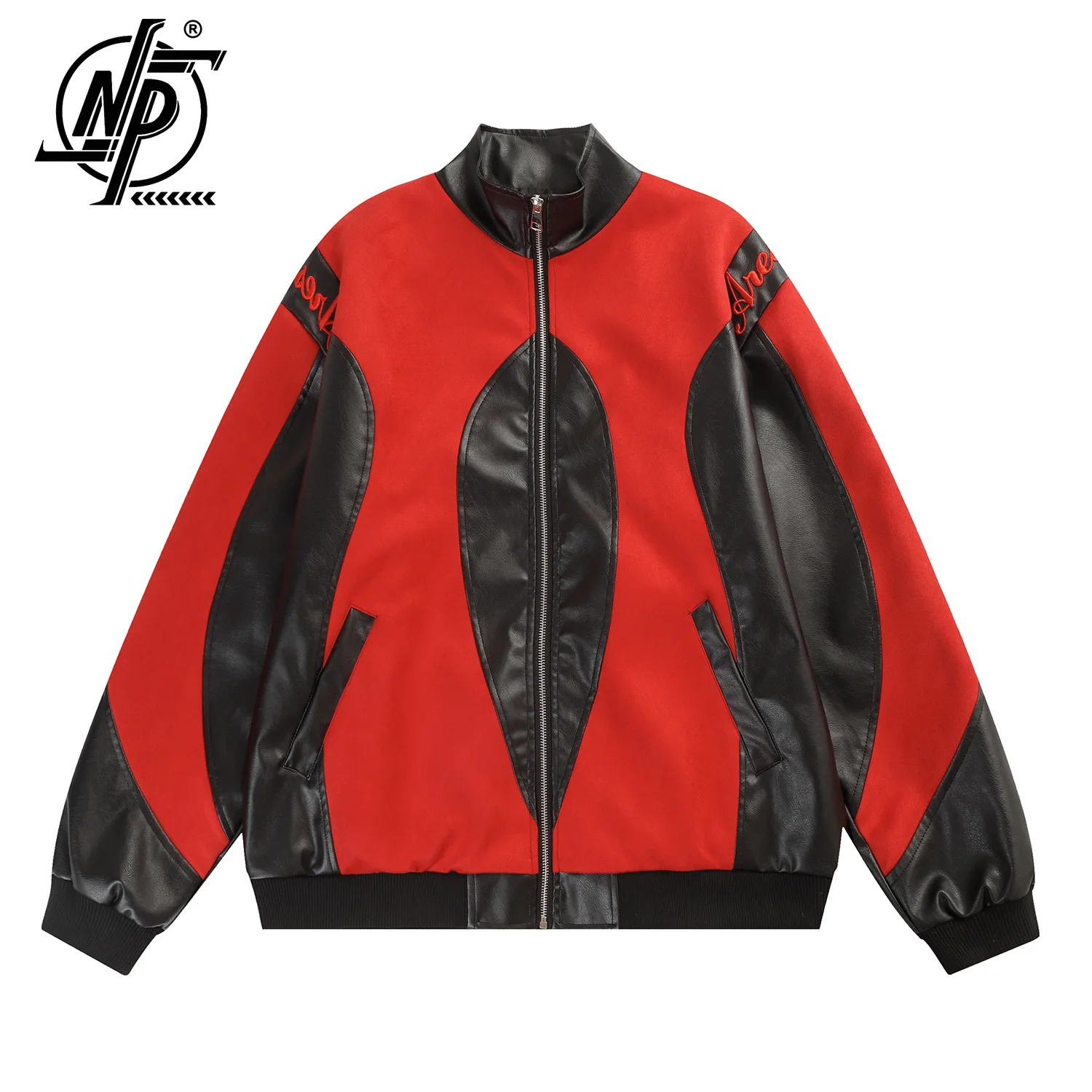 

Hip Hop Suede Baseball Jacket Men Harajuku patchwork Leather Jacket Autumn Embroidered Motorcycle Unisex Bomber Outwear 2023