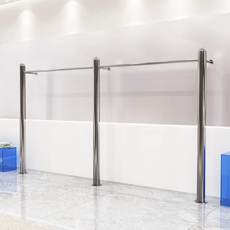 

Clothing store display rack Wall-mounted stainless steel creative hanger shelf Women's clothing store display rack Floor