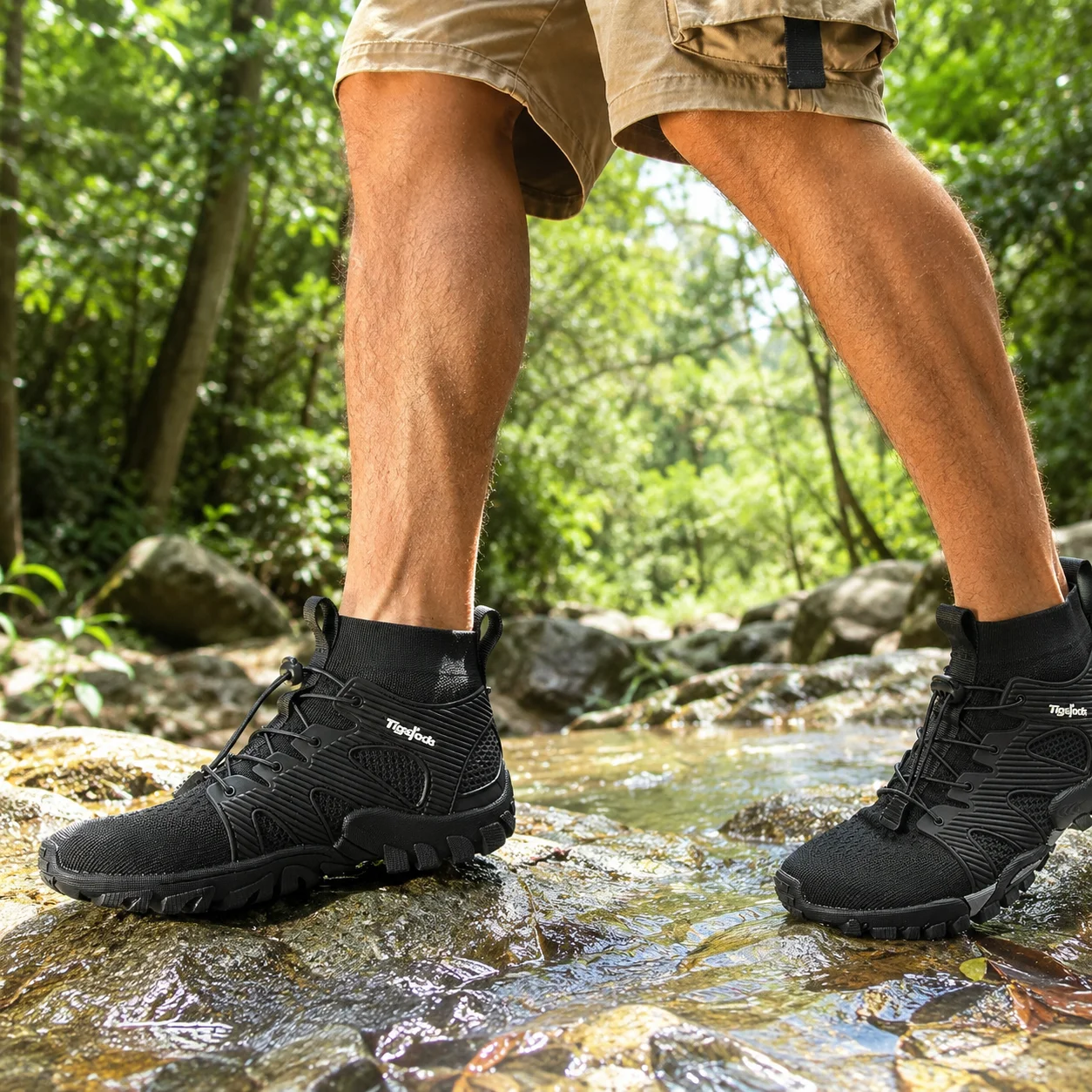 New High-Top Barefoot Upstream Water Shoes Men Women Outdoor Climbing Footwear High Elastic Breathable Hiking Unisex Sneakers