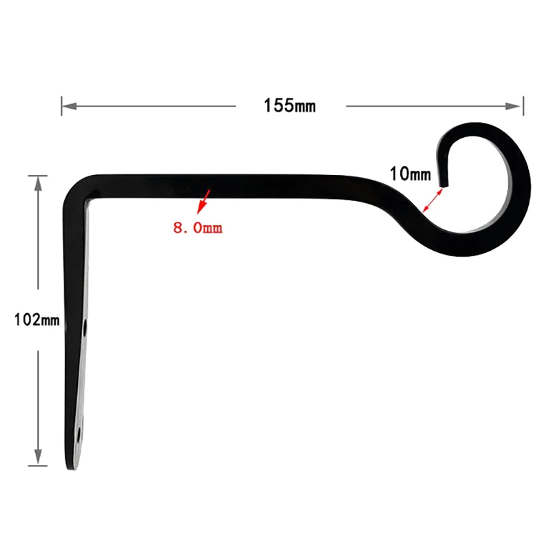 Wall Hanging Basket Iron Flower Pot Plant Support Hanger Hook Indoor Outdoor Light Hook Home Garden Hanging Lantern Decoration view 6