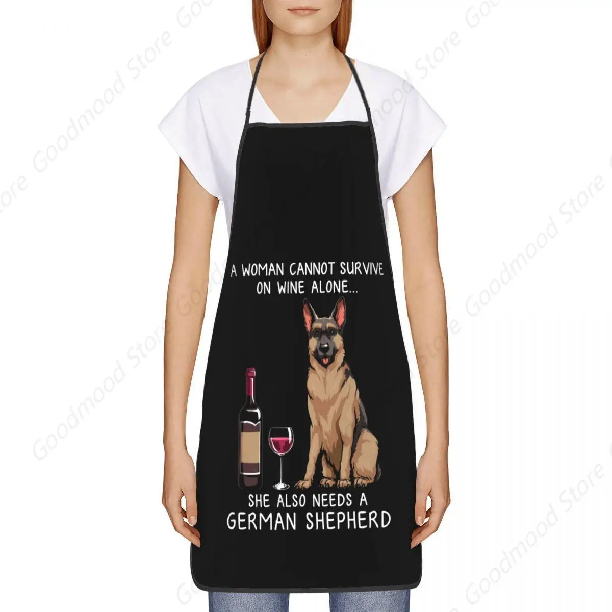 Funny Pet Dog And Wine Apron Men Women Unisex Kitchen Chef Husky Poodle Bulldog Tablier Cuisine for Cooking Baking Gardening