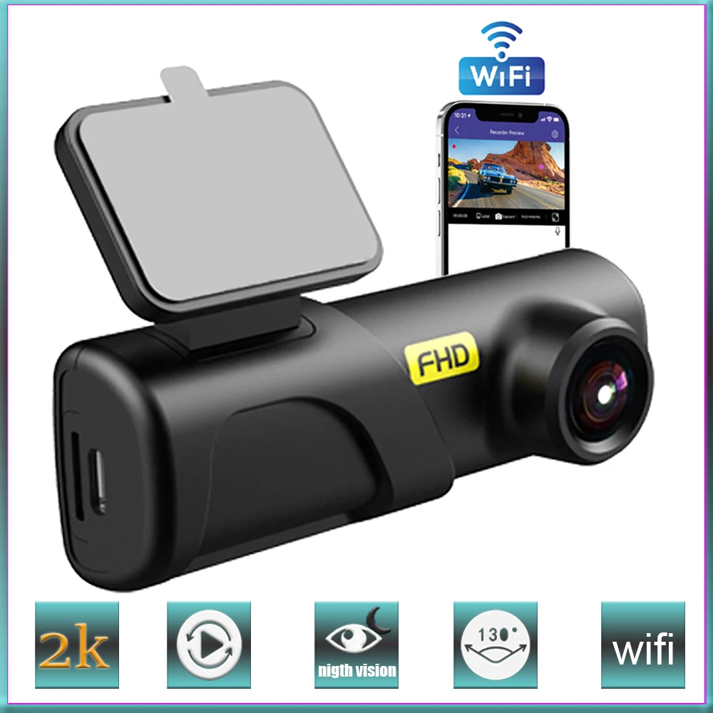 2k Dash Cam Mini 1440P HD Vehicle Drive Auto Video DVR Android Wifi Smart Connect Car Camera Recorder Q3 24H Parking Mode