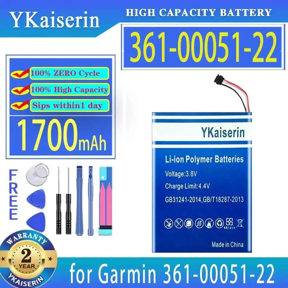 

High-Efficiency For Garmin 361-00051-22 Gps Reliable Replacement 1700Mah Navigation Battery