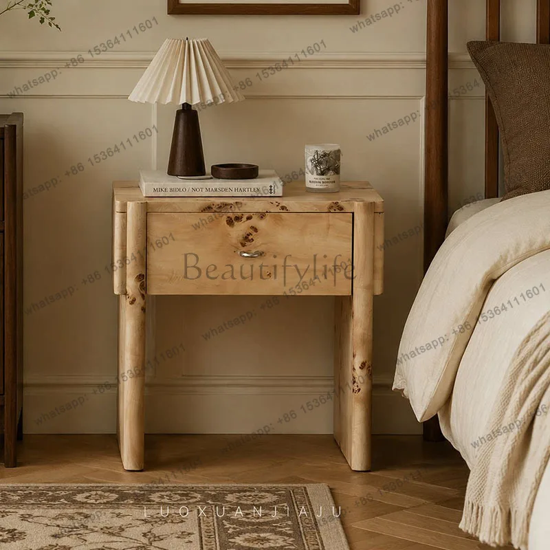 FG Space Saving European Nightstand Modern Apartment Bedside Table Decorative American Mesa Cabeceira Storage Bedroom Furniture
