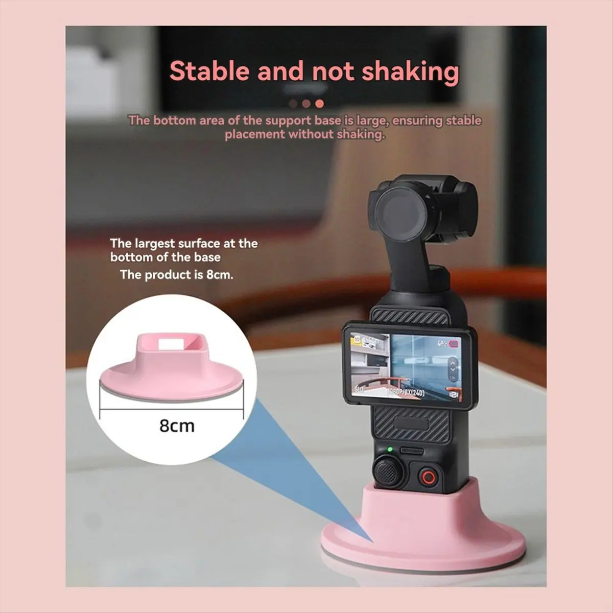 【100% NEW】 For Pocket 3 Desktop Stand Holder Non-Slip Silicone Base Fixed Support for Handheld Gimbal,Glacier Blue