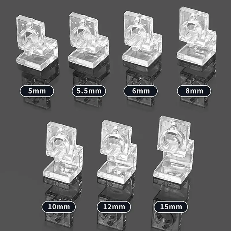 4pcs 5mm/6mm/8mm/10mm/12mm/15mm Fish Tank Acrylic Clips Aquarium Lid Cover Support Holder Bracket Clamp Stand Aquarium Supply